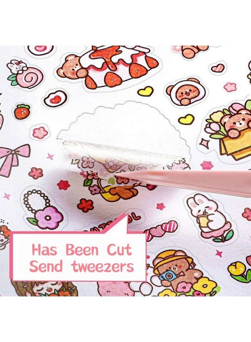 كتاب ملصقات شخصيات كرتونية لطيفة يحتوي على 1000 ملصق زخرفي ذاتي اللصق - مثالي لعمل دفاتر القصاصات، والمجلات، والحرف اليدوية؛ يتضمن أشكال غير منتظمة مع لمسة لامعة وتصميم محمول للاستخدام السهل في الدفاتر، والمفكرات، والمستلزمات المكتبية - Image 3